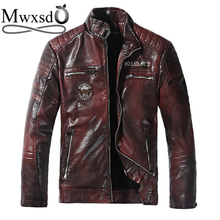 Mwxsd-chaquetas y abrigos de cuero grueso para hombre, chaqueta clásica de lana para motocicleta, chaqueta para bicicleta, Invierno 2024 - compra barato