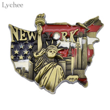 Lychee Life 1 Piece New York Pattern Fridge Magnet Cartoon Refrigerator Sticker DIY Handmade Home Decoration 2024 - buy cheap