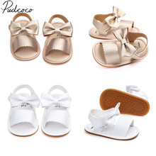 2018 Brand New Cute Newborn Infant Baby Girls Bowknot Princess Shoes Toddler Summer Sandals PU Non-slip Rubber ShoesSize 0-18M 2024 - купить недорого