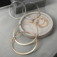 Женские тонкие круглые серьги-кольца, 3 пары, 5 мм, диаметр 20/40/60 мм 2024 - купить недорого