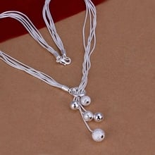 925 jewelry silver plated Necklace, silver Necklace Pendant Small O And Bean Necklace N222 /QVKQWZYC BNSCDTPQ 2024 - buy cheap