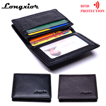 MRF18 Brand RFID Blocking Slim Wallet Fashion Men Business Card Credit Card Wallet ID Card Holder Leather For Men Vintage Purses 2024 - buy cheap