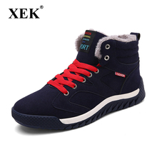 XEK Men Shoes 2018 Winter Plush Snow Boots Comfortable Warm Outdoor Walking Boots Men Sneakers Male Plus size 39-48 ZLL464 2024 - buy cheap