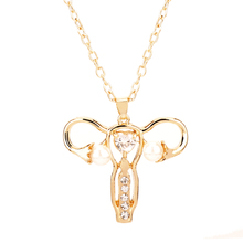 Creative Body Organ Crystal Uterus Pendant Necklace Unisexual Boho Body Organ Necklace Long Chain Accessories Gift 2024 - buy cheap
