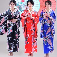 Disfraz tradicional japonés de pavo real para mujer, Kimono de seda, Yukata, vestido de noche, Cosplay, japoneses, Haori, Mujeres, Quimono 89 2024 - compra barato