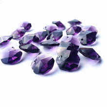 Lustre de cristal de vidro tamanhos 14mm, lustre octágono com contas em um buraco, acessórios de iluminação, faça você mesmo, suprimentos de contas de cortina, 100