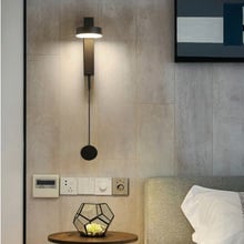 LukLoy pared Sconce luces de pared Simple moderno regulable LED lámpara de pared pasillo decorativo pared dormitorio cama pared lámpara de pared 2024 - compra barato