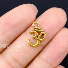 50pcs- Yoga Symbol Charm Pendants, OM Charms, Antique Gold / Silver / Bronze 16x11mm 2024 - buy cheap