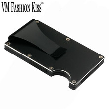 VM FASHION KISS, новый мужской деловой металлический кошелек, ультра-тонкий, Rfid, алюминиевый сплав, минималистичный кошелек, чехол для кредитных карт, держатель, кошельки 2024 - купить недорого