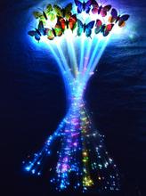 LED flash butterfly fiber braid party KTV  lighted up glow luminous hair extension rave halloween decor Christmas festive favor 2024 - buy cheap