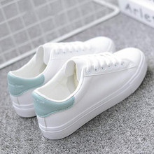 Dropshipping Women Sneakers Fashion Breathble Vulcanized Shoes Pu Leather Platform Casual White Tenis Feminino Zapatos De Mujer 2024 - buy cheap