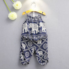 Conjunto de roupas infantis de elefante, 2 peças, camiseta + calças compridas para meninas pequenas, roupas de verão 2024 - compre barato