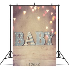 Glitter Heart Vinyl Photographic Background  for Child Baby Shower New Born Birthday Customized Backdrop Photocall Studio 2024 - buy cheap