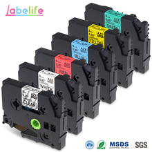 Labelife 6 Pack Multi-color 9mm TZe-121,TZe-221,TZe-421,TZe-521,TZe-621,TZe-721 Compatible for Brother P-touch Printer Label Set 2024 - buy cheap