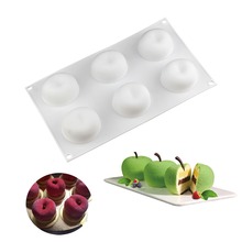 6 круглых силиконовых форм для торта в форме яблока, DIY хлеб, шоколадный десерт, пирожные, силиконовая форма для мыла в форме свечи 2024 - купить недорого