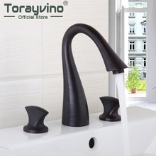 Torayvino Bathroom Waterfall Faucet. Oil Rubbed Bronze Waterfall Brass Basin Faucet faucet Deck Mounted basin sink faucet 2024 - buy cheap