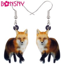 Bonsny Acrylic Unique Walking Fox Lowrie Earrings Big Long Dangle Drop Fashion Jewelry For Women Girls Teens Animal Charms Gift 2024 - buy cheap
