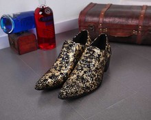 Zapatos italianos de cuero para hombre, mocasines de piel de serpiente con brillo, zapatos de vestir de punta estrecha, oxford, calzado de oficina 2024 - compra barato