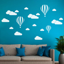 DIY большой облака шар наклейки на стену для детей номеров гостиная спальня DIY Съемный художественные Переводные обои Декор для дома 2024 - купить недорого