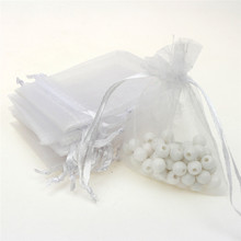 50 Uds. 7x9cm 9x12cm bolsas de regalo blancas bolsas de joyería y bolsa de embalaje bolsa de organza para boda bolsas de exhibición de viaje 6Z 2024 - compra barato