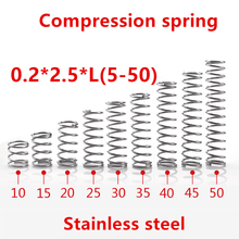 50pcs/lot 0.2*2.5*5/10/15/20/25/30/35/40/45/50mm spring 0.2mm stainless steel Micro small Compression spring 2024 - buy cheap