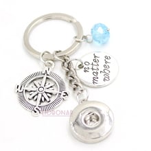 10PCS Wholesale 18mm Snap Jewelry Nautical Compass Key Chain Handbag Charm Snap Keychain Key Ring for Men Women Gifts 2024 - buy cheap