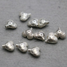 10PCS Wholesale heart Spacers DIY Alloy Metal Fittings for Accessory components Findings Silver-plate Findings jewelry 12*13mm 2024 - buy cheap