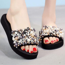 women slides with pearls Flip Flops Cute fashion style ladies slippers and sandals comfortable casual beach shoes ZSQ18 2024 - buy cheap