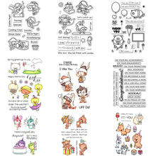 Cartoon Animals Little Boys Phrases Transparent Clear Stamps Seal for Scrapbooking Decorative Paper Cards Making Paper Crafts 2024 - buy cheap