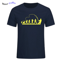 BITTER COFFEE Summer New Men's Stylish Fisherman evolutionT Shirts Men Cotton O Neck Tops Bodybuilding Short Sleeve T-shirt 2024 - buy cheap