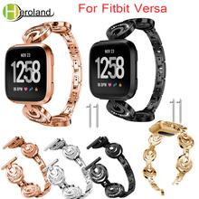 Accesorios de aleación de acero pulsera correas de reloj para Fitbit Versa correa de metal correa de muñeca de repuesto Crystal 2018 nuevo 2024 - compra barato