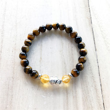 Summer Jewelry Tiger Eye Stone Bracelet Yellow Quartz Elephant Bracelet Mala Men And Woman Bracelets Wrist Yoga Mala Bracelets 2024 - buy cheap