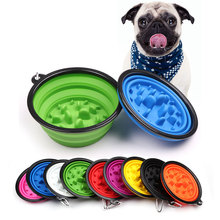 Foldable Pet Travel Slow Feeder Bowl Dog Cat Portable Water Bowl Puppy Anti Choke Gulp Feed Bloat Dish 2024 - buy cheap