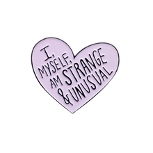 I myself am strange & unusual badge Beetlejuice inspired pin friendship brooch Halloween Goth horror jewelry 2024 - buy cheap