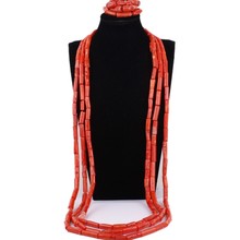 Dudo Jewelry Men Jewellery Set African Orange or Red Groom Necklace Set Coral Beads Nigerian Wedding Beads Set Free Shipping New 2024 - buy cheap
