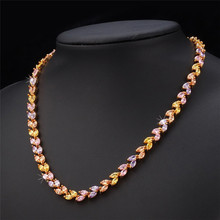 Joyería de cristal collares de circonia cúbica joyería de moda para mujeres Color dorado Vintage gargantilla collar N5235 2024 - compra barato