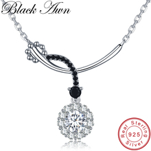 [BLACK AWN] Classic 925 Sterling Silver Jewelry Necklace for Women Flower Necklaces Pendants Female Bijoux Girl's Gift K027 2024 - buy cheap