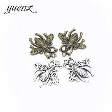 YuenZ 7 Uds 2 colores mariposas de bronce antiguo encanto apto para pulsera brazalete pendientes DIY Metal joyería 26*25mm D247 2024 - compra barato