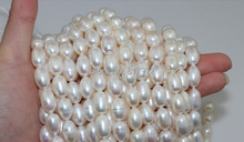 Wholesale Top Real pearl Rice Bead 9-10mm Natural pearl highlight Fashion pearl 37cm Length Loose Beads women Jewelry DIY Gift 2024 - buy cheap