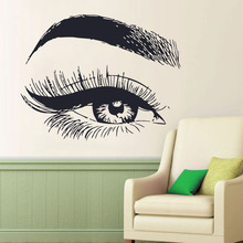 New Arrival Eye Eyelashes Wall Decal Sticker Lashes Eyebrows Brows Beauty Salon Quote Vinyl Art Decals Girl Bedroom Decor D337 2024 - buy cheap