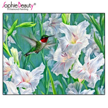 Sophie Beauty-pintura de diamante artesanal, punto de cruz, flores perdidas de colibrí, hecho a mano de imitación bordado de diamantes, Kits de decoración 2024 - compra barato