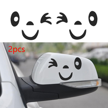New Coming 2Pcs 3D Design Smile Face Decoration Reflective material Decal Sticker For Car Side Mirror Rearview DIY Craft 2024 - buy cheap