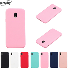 Funda trasera de silicona de goma para Samsung Galaxy J3 2017 J330, carcasa trasera de TPU suave de Color caramelo para Samsung J3 2017 J3 Pro 2024 - compra barato