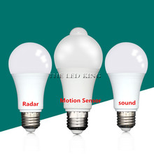 Radar PIR Motion Sensor Light Bulb E27 Auto Smart Infrared Body Sound 7W 12W AC85-265V Energy Saving for Garden Toilet Hallway 2024 - buy cheap