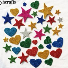 1bag/LOT.Glitter star heart foam stickers Creative activitity items Early learning educational toys Kids room decoration DIYOEM 2024 - buy cheap