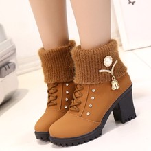 2019 quente moda feminina de salto alto metade curto tornozelo botas inverno neve botas moda calçados saltos quentes sapatos de inicialização um 2024 - compre barato