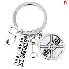 1pc Dumbbell Barbell Pendant Keyrings Fashion Fitness Gym Keychain Sport Accessories 2024 - buy cheap