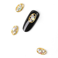 10 peças diy 3d lua pedra preciosa strass para decorações da arte do prego design encantos liga manicure jóias acessórios 2024 - compre barato