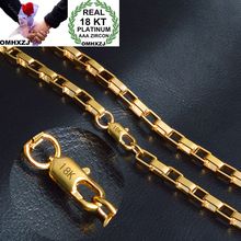 OMHXZJ Wholesale Personality Fashion OL Woman Girl Party Wedding Gift Gold 4MM Long Box Chain 18KT Gold Chain Necklace NC155 2024 - buy cheap