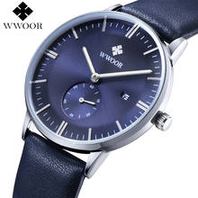 WWOOR Brand Luxury Men Leather Strap Sports Watches Men Quartz Hour Date Clock Male Fashion Casual Wrist Watch relogio masculino 2024 - buy cheap
